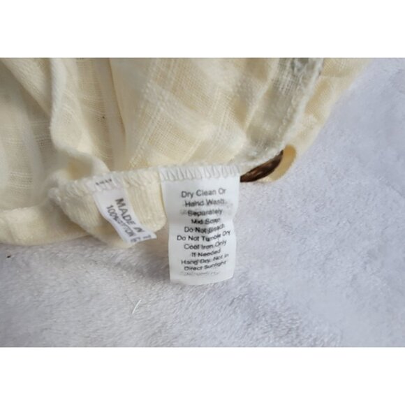 Yasuko Kurisaka Cathy Jacket Ivory Plaid Asymmetric Oversized Pocket Lightweight - Picture 4 of 8